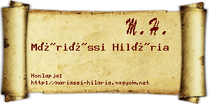 Máriássi Hilária névjegykártya